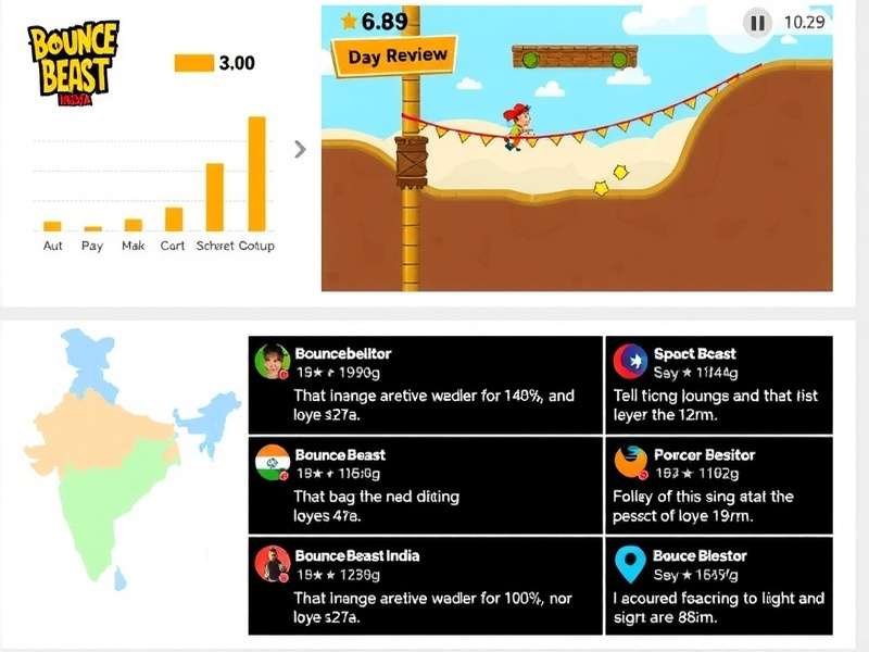 Bounce Beast India gameplay screenshot showing character bouncing through obstacles